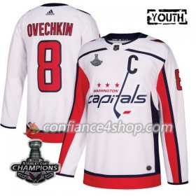Adidas Maillot de Hockey Washington Capitals Alex Ovechkin 8 Blanc 2018 Stanley Cup Champions Authentic - Enfant